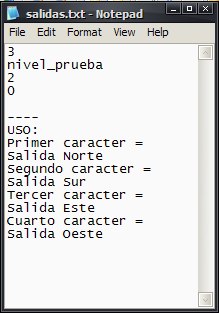 Salidas.txt del nivel 1, modificadas